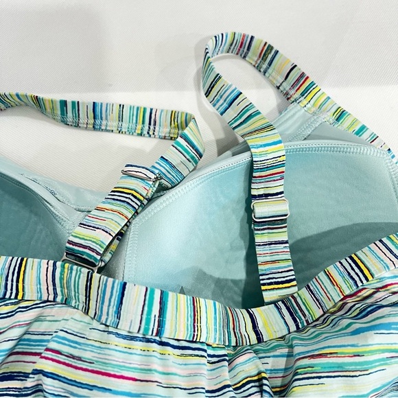 Lands' End Blouson Tummy Hiding Tankini Top Swimsuit Adjustable Straps Sz 16 DD - Picture 10 of 14